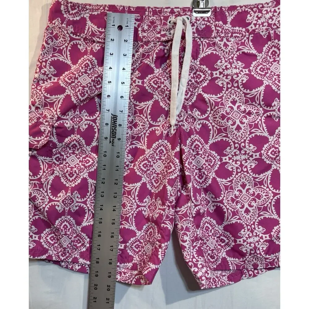 Kanu Surf Youth Size 14 Pink White Floral Board Shorts Swim Trunks